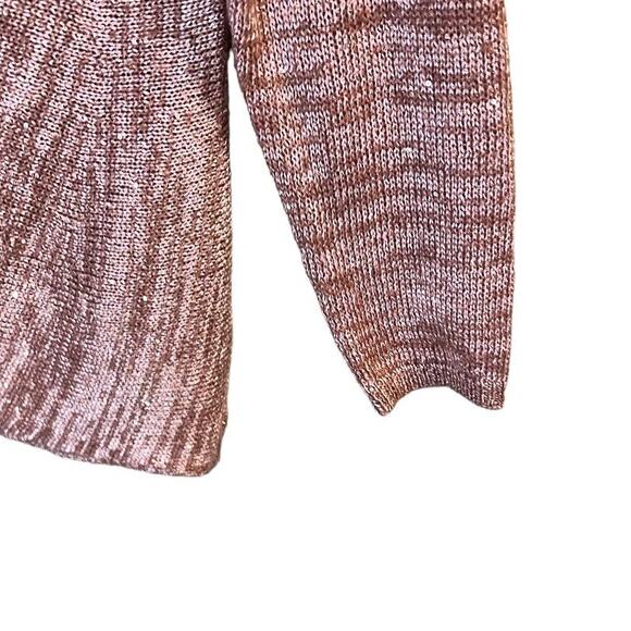 Song n Spirit Cross Over Wrap Sweater Sequins Pink Sprinkled Size M Knit Cozy - Picture 7 of 12